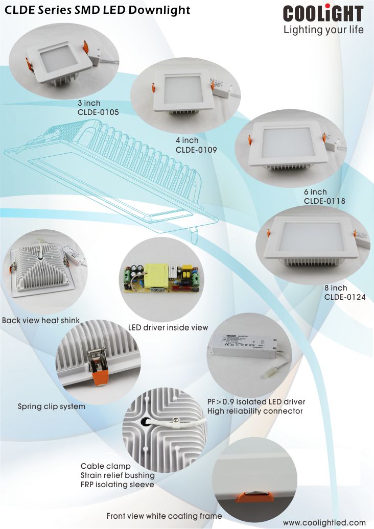 6inch 20W CLDE square recessed LED downlight-1